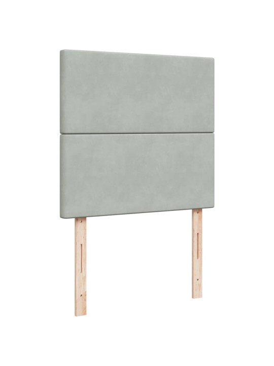 Box spring postel s matrací světle šedá 90x200 cm samet
