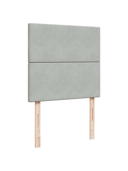 Box spring postel s matrací světle šedá 90x200 cm samet