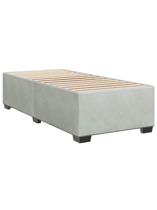 Box spring postel s matrací světle šedá 90x200 cm samet