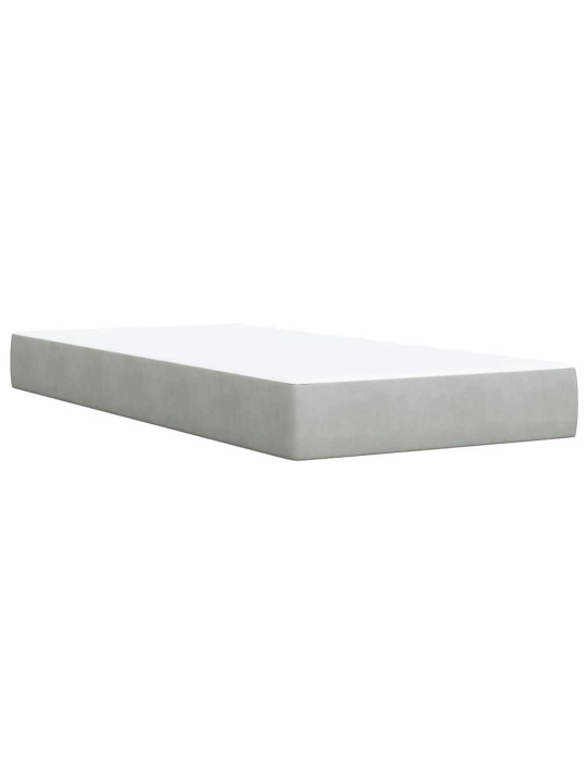 Box spring postel s matrací světle šedá 90x200 cm samet