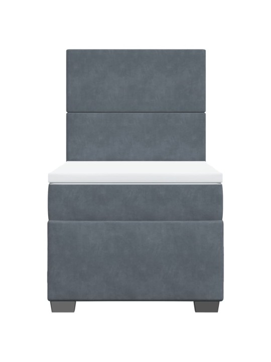 Box spring postel s matrací tmavě šedá 90x200 cm samet