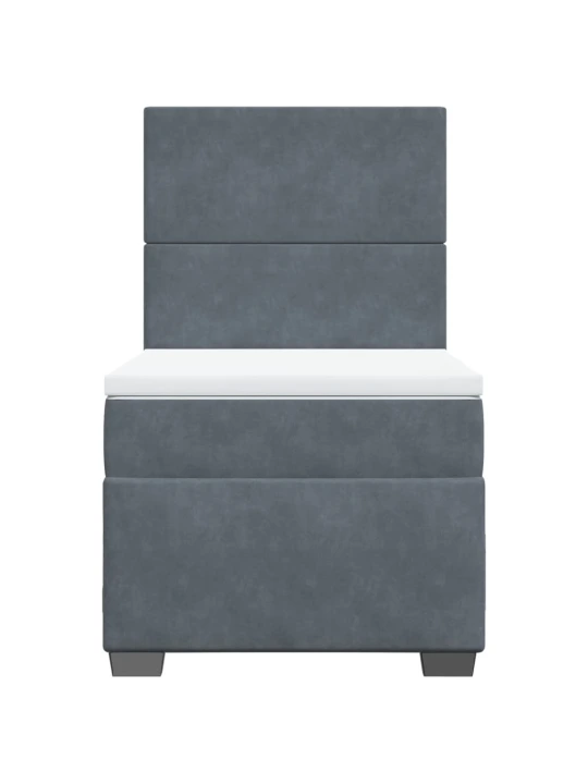 Box spring postel s matrací tmavě šedá 90x200 cm samet