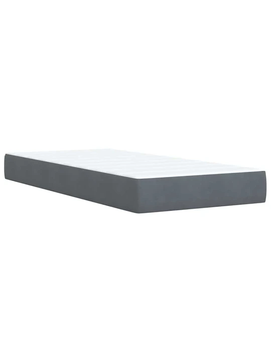 Box spring postel s matrací tmavě šedá 90x200 cm samet