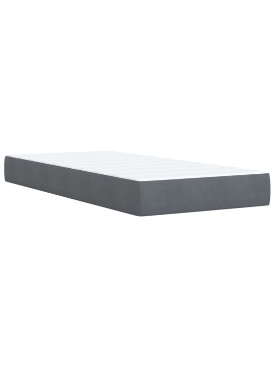 Box spring postel s matrací tmavě šedá 90x200 cm samet