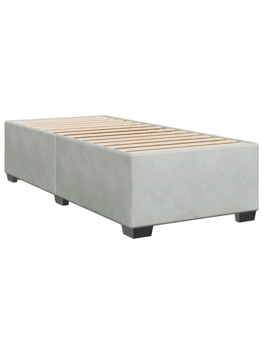Box spring postel s matrací světle šedá 90x200 cm samet
