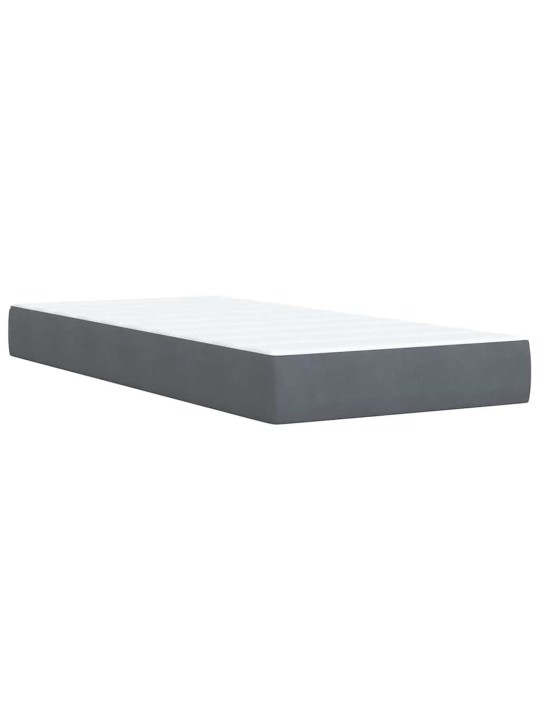 Box spring postel s matrací tmavě šedá 90x200 cm samet