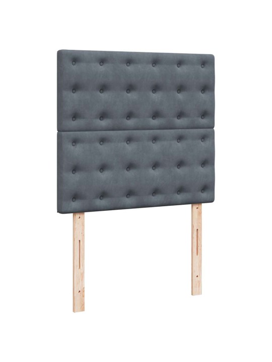 Box spring postel s matrací tmavě šedá 90x200 cm samet
