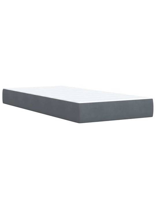 Box spring postel s matrací tmavě šedá 90x200 cm samet