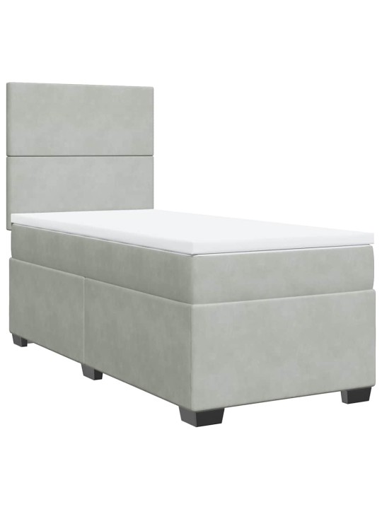 Box spring postel s matrací světle šedá 100x200 cm samet