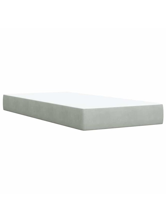 Box spring postel s matrací světle šedá 100x200 cm samet
