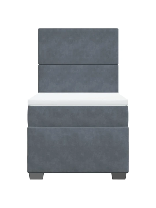 Box spring postel s matrací tmavě šedá 100x200 cm samet