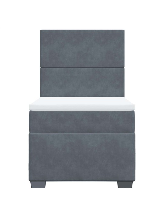 Box spring postel s matrací tmavě šedá 100x200 cm samet