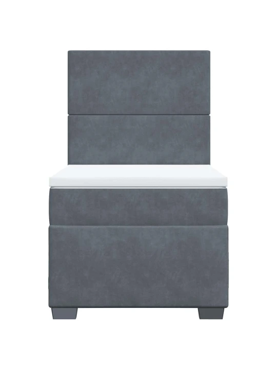 Box spring postel s matrací tmavě šedá 100x200 cm samet