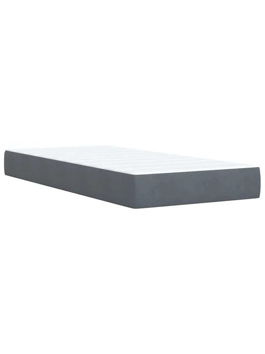 Box spring postel s matrací tmavě šedá 100x200 cm samet