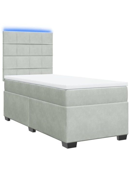 Box spring postel s matrací světle šedá 100x200 cm samet