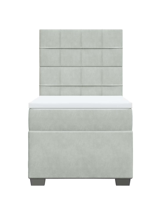 Box spring postel s matrací světle šedá 100x200 cm samet
