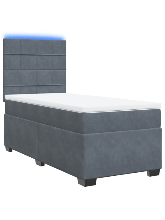 Box spring postel s matrací tmavě šedá 100x200 cm samet