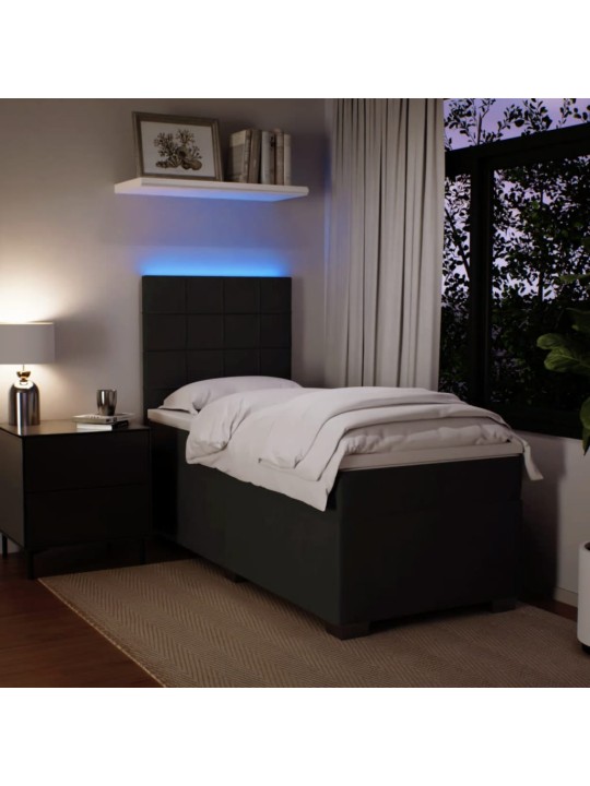 Box spring postel s matrací černá 100x200 cm samet