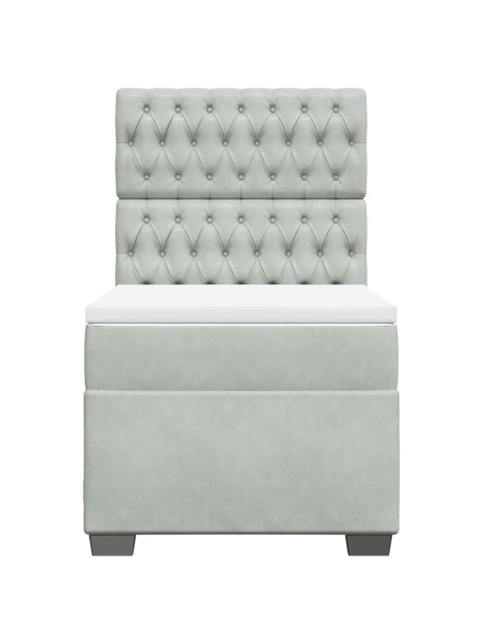 Box spring postel s matrací světle šedá 100x200 cm samet