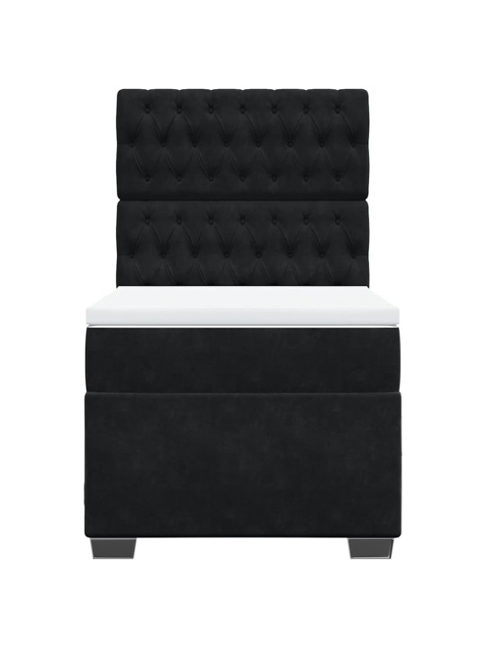 Box spring postel s matrací černá 100x200 cm samet