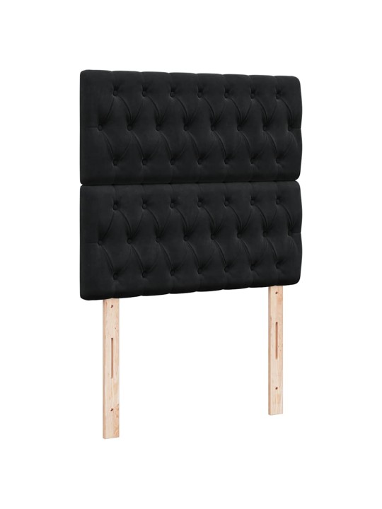 Box spring postel s matrací černá 100x200 cm samet