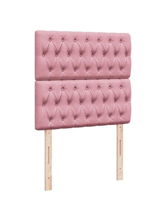 Box spring postel s matrací růžová 100x200 cm samet