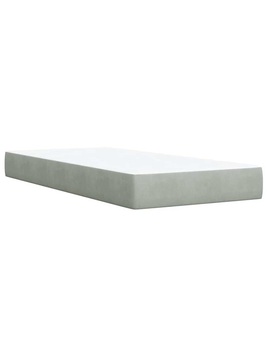 Box spring postel s matrací světle šedá 100x200 cm samet