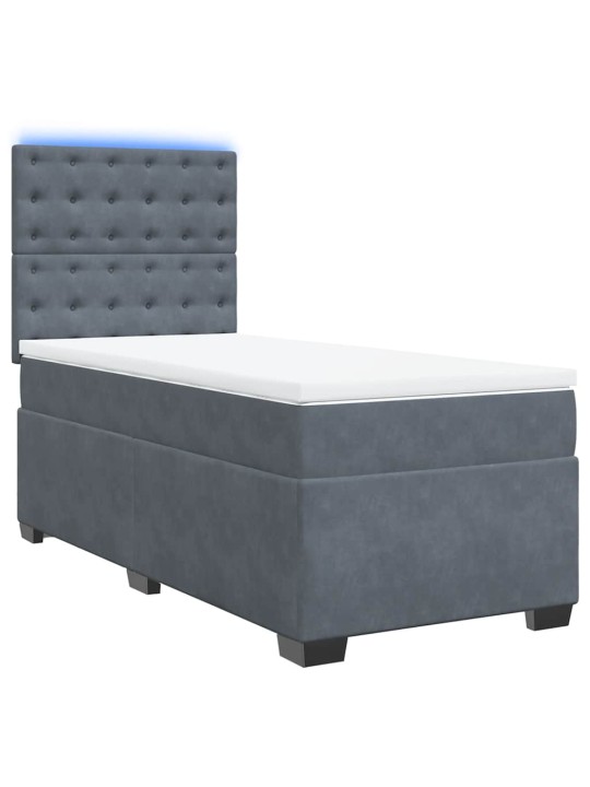 Box spring postel s matrací tmavě šedá 100x200 cm samet