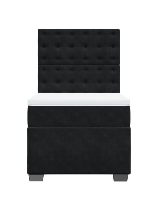 Box spring postel s matrací černá 100x200 cm samet