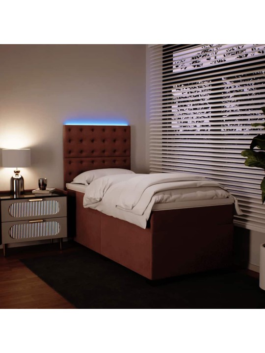 Box spring postel s matrací růžová 100x200 cm samet
