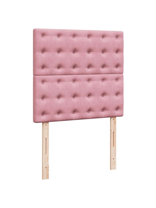 Box spring postel s matrací růžová 100x200 cm samet