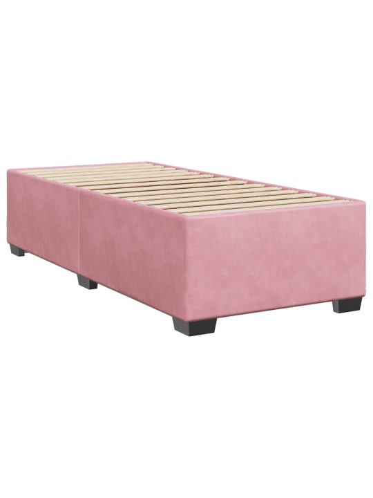 Box spring postel s matrací růžová 100x200 cm samet