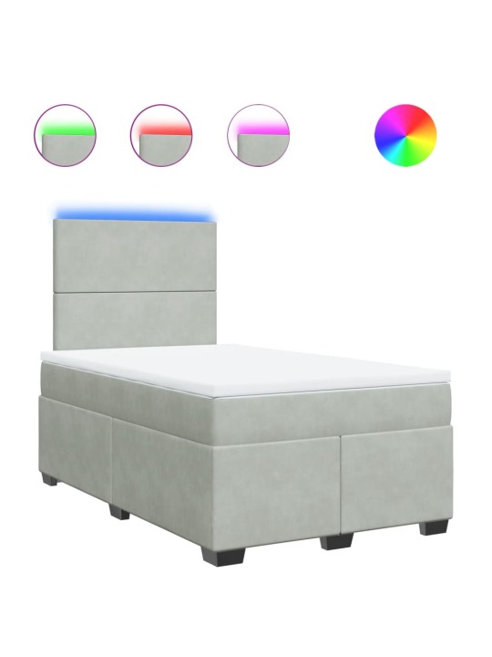 Box spring postel s matrací světle šedá 120x190 cm samet