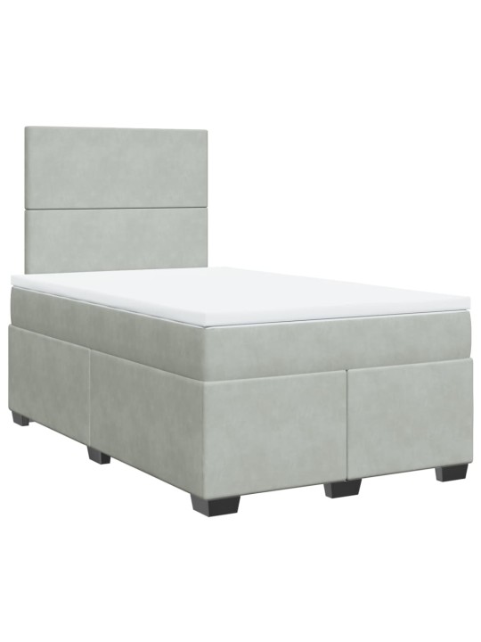Box spring postel s matrací světle šedá 120x190 cm samet