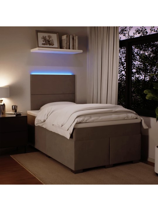 Box spring postel s matrací světle šedá 120x190 cm samet