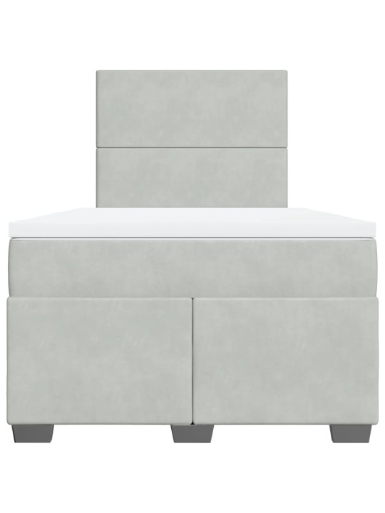 Box spring postel s matrací světle šedá 120x190 cm samet