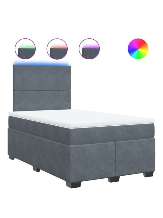 Box spring postel s matrací tmavě šedý 120x190 cm samet