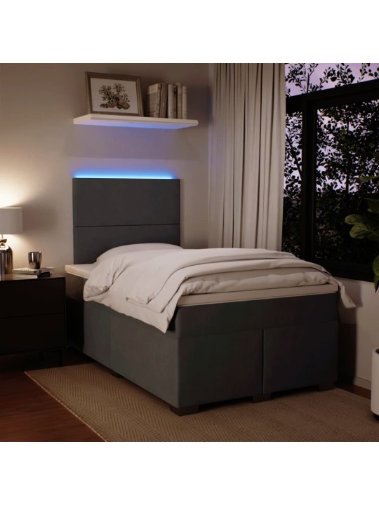 Box spring postel s matrací tmavě šedý 120x190 cm samet