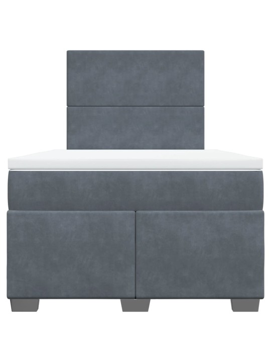 Box spring postel s matrací tmavě šedý 120x190 cm samet