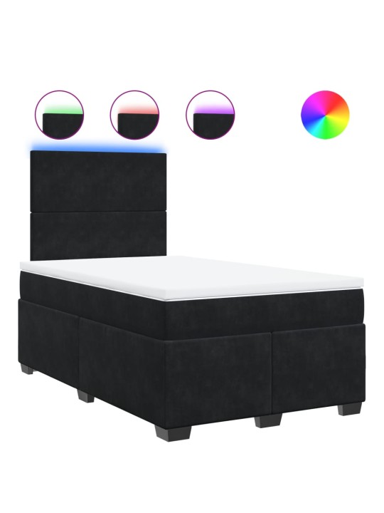 Box spring postel s matrací černá 120 x 190 cm samet