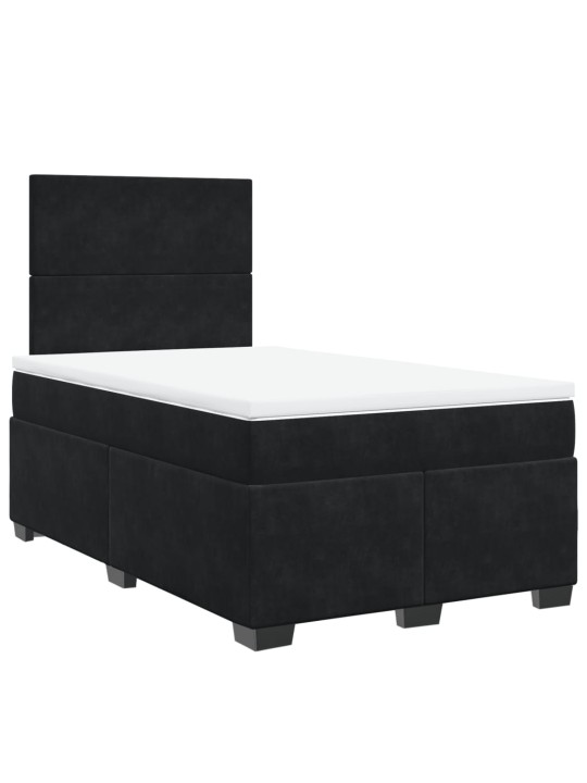 Box spring postel s matrací černá 120 x 190 cm samet