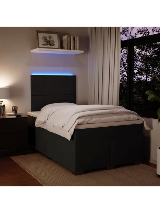 Box spring postel s matrací černá 120 x 190 cm samet