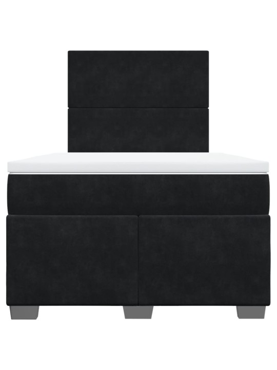 Box spring postel s matrací černá 120 x 190 cm samet