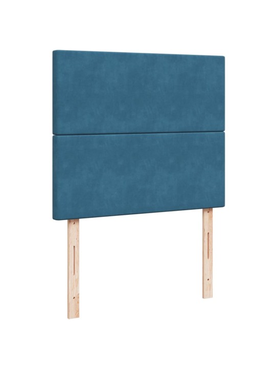Box spring postel s matrací modrá 120 x 190 cm samet