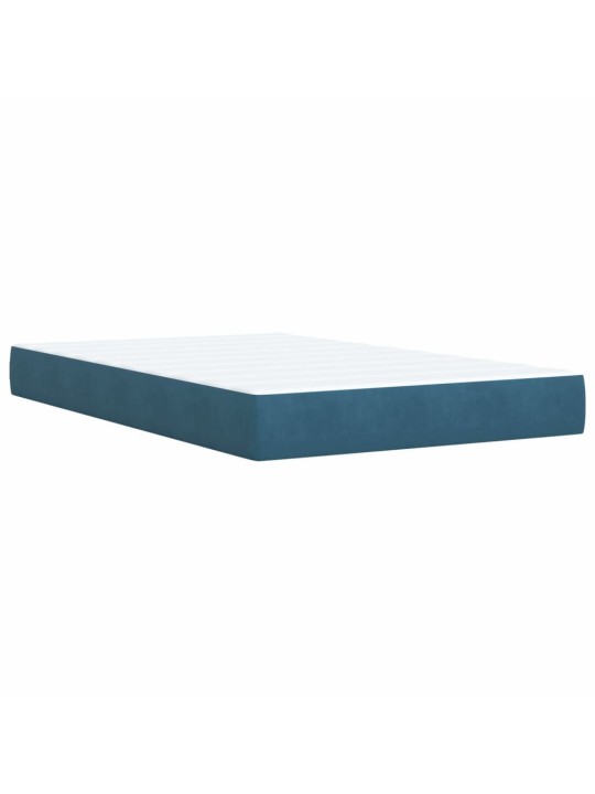 Box spring postel s matrací modrá 120 x 190 cm samet
