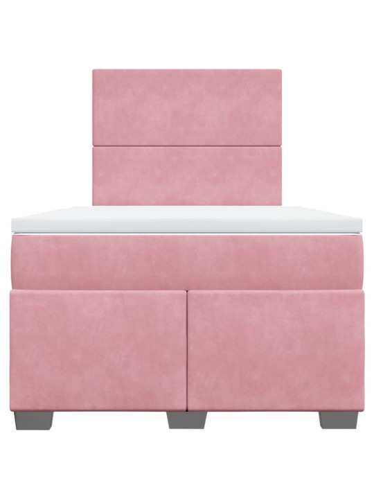 Box spring postel s matrací růžová 120x190 cm samet