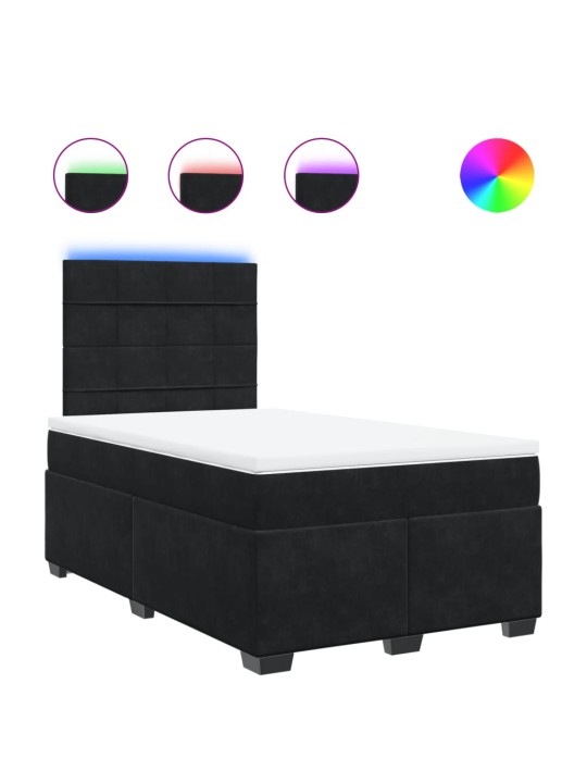 Box spring postel s matrací černá 120 x 190 cm samet