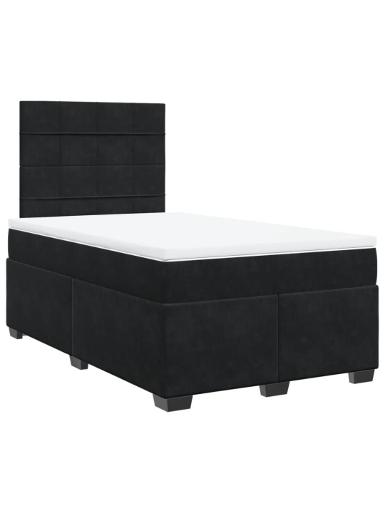 Box spring postel s matrací černá 120 x 190 cm samet
