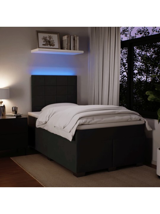 Box spring postel s matrací černá 120 x 190 cm samet