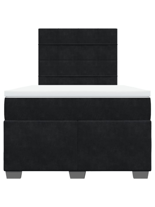 Box spring postel s matrací černá 120 x 190 cm samet
